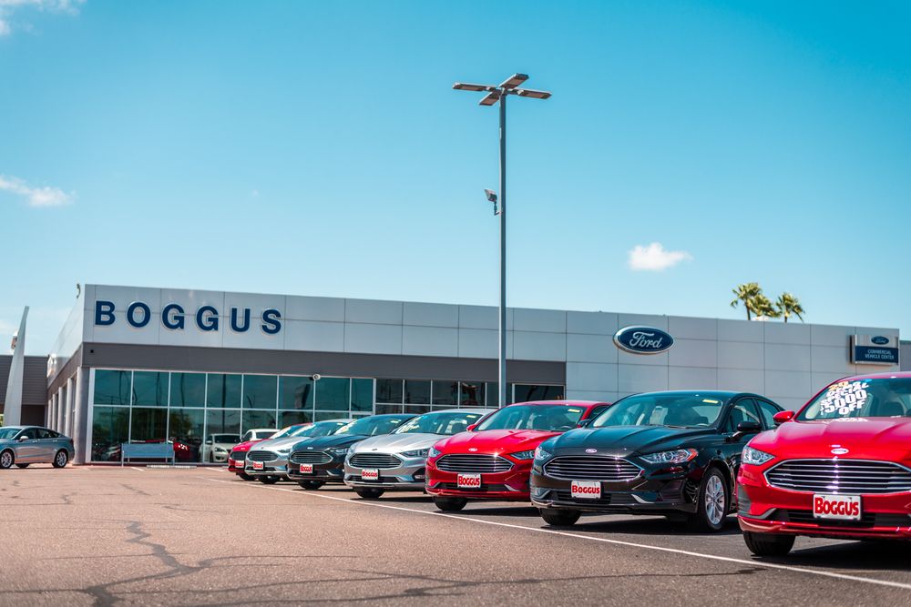 Electro Cooling Service commercial LED parking-lot lighting work at Boggus Ford in the Rio Grande Valley